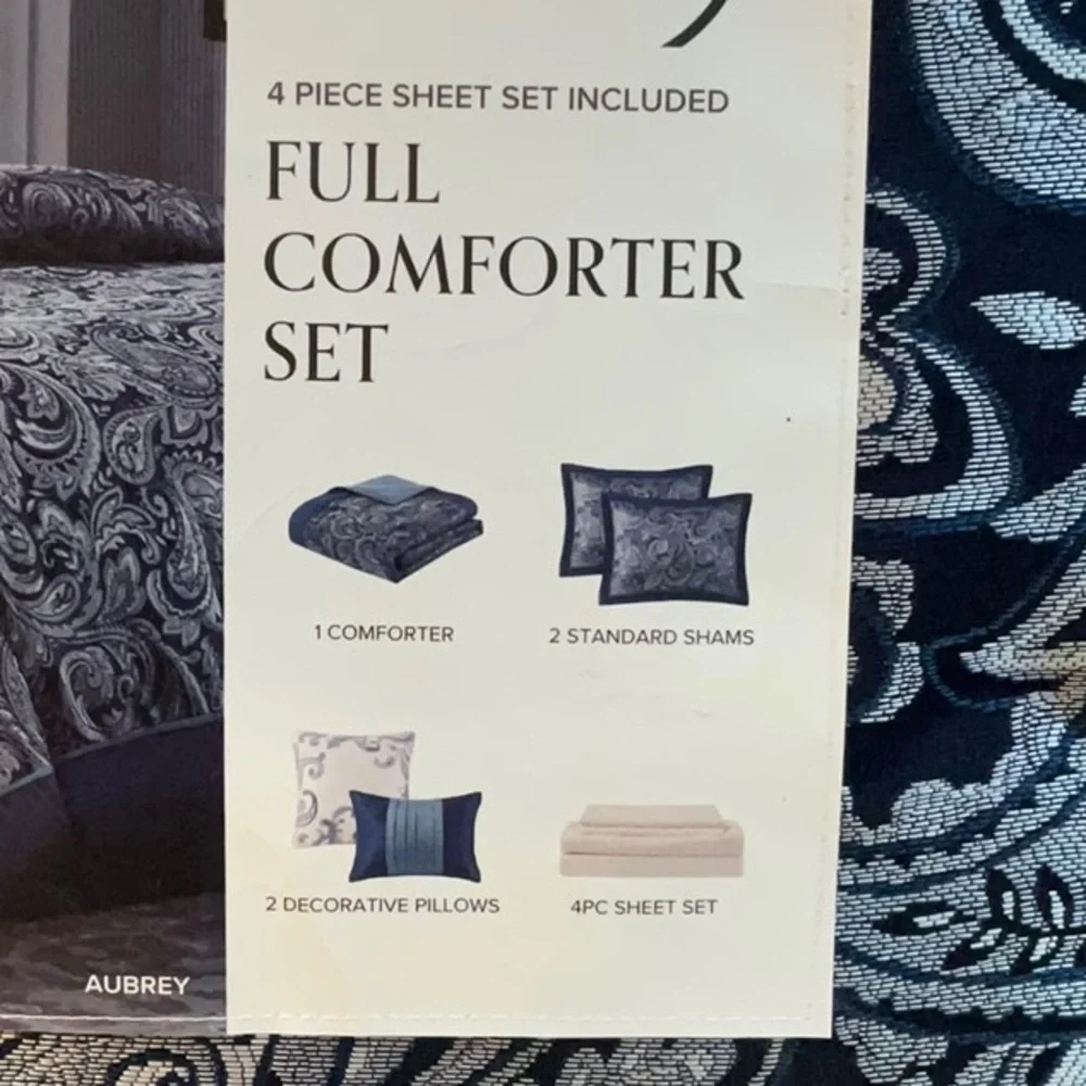 Madison Park Blue and Silver Comforter Set